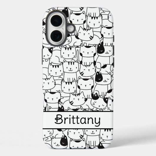 Coques Case-Mate iPhone Chats noirs et blancs mignons (Verso)