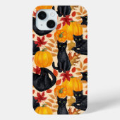 Coques Case-Mate iPhone Chats noirs et citrouilles (Verso)