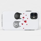 Coques Case-Mate iPhone Chats noirs et gris mignons, avec des coeurs (Dos (Horizontal))