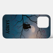 Coques Case-Mate iPhone Chats noirs et lune et étoiles (Verso (horizontal))