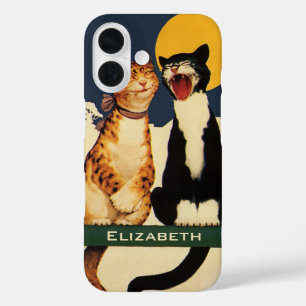 Coques iPhone 16 Chats vintages chantant, Animaux amusants et stupi