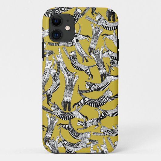 Coques Case-Mate iPhone chatte ocre jaune (Dos)
