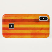 Coques Case-Mate iPhone Chaud Patiné Orange Rouge rayures Monogramme (Dos (Horizontal))