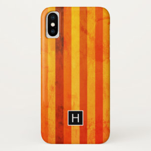 Case-Mate iPhone Case Chaud Patiné Orange Rouge rayures Monogramme