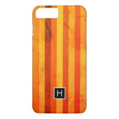 Coques Case-Mate iPhone Chaud Patiné Orange Rouge rayures Monogramme (Dos)
