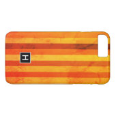 Coques Case-Mate iPhone Chaud Patiné Orange Rouge rayures Monogramme (Dos (Horizontal))