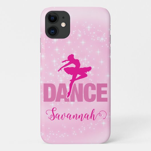 Coques Case-Mate iPhone Chaud rose Ballerina Dance Sparkle Personnalisé (Dos)