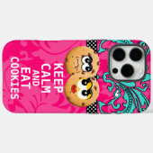 Coques Case-Mate iPhone Chaud rose Damask CONSERVEZ CALME ET Mangez des co (Verso (horizontal))