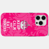 Coques Case-Mate iPhone Chaud rose Damask CONSERVEZ CALME ET Mangez des co (Verso (horizontal))
