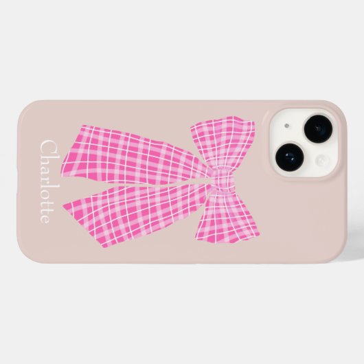 Coques Case-Mate iPhone Chaud rose En vichy romantique coquette coiffeuse (Verso (horizontal))