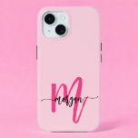 Coque Pour iPhone 15 Chaud rose moderne Script Girl Monogramme Nom<br><div class="desc">Protégez votre téléphone avec style avec notre Hot Pink Modern Script Girly Monogramme Nom iPhone 15 Coque! Doté d'un design rose vif, ce coque est personnalisé avec votre nom dans un script moderne chic pour une touche personnalisée. Conçu pour l'iPhone 15, il offre une protection durable contre les rayures et...</div>
