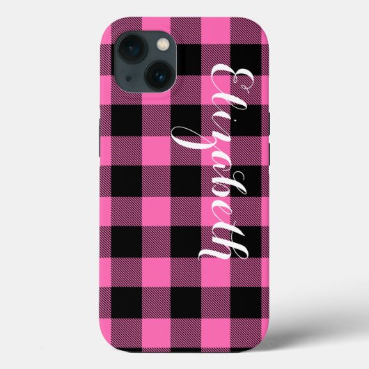 Coques Case-Mate iPhone Chaud rose noir Buffalo Vérifier le nom du plat Mo (Verso)