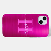Coques Case-Mate iPhone Chaud rose Signature Monogramme Flacon (Verso (horizontal))