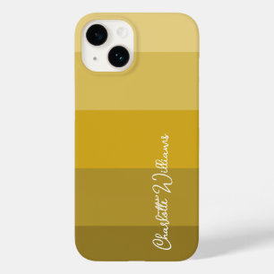COQUE POUR iPhone 14 CHAUDE JAUNE COULEUR OR LIGNE DE LA LIGNE DE MOTIF