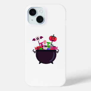 Coque Pour iPhone 15 Chaudière de bonbons d'Halloween effrayants