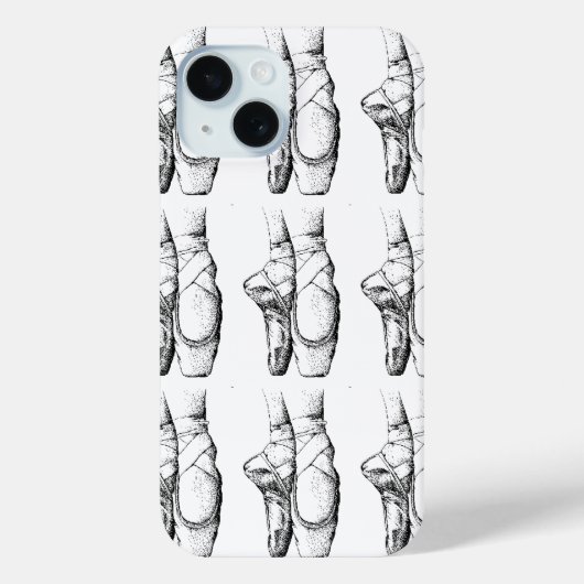 Coques Case-Mate iPhone Chausson de ballet noir et blanc (Verso)