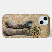 Coques Case-Mate iPhone Chaussures de cow-boy fleur sauvage occidental Dam (Verso (horizontal))
