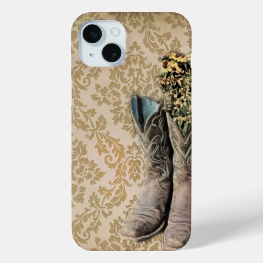 Coques Case-Mate iPhone Chaussures de cow-boy fleur sauvage occidental Dam (Verso)