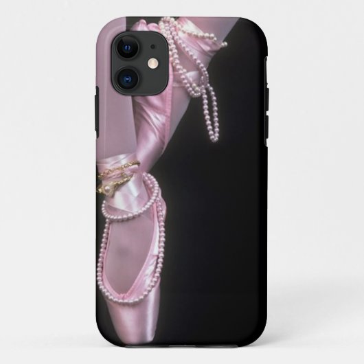 Coques Case-Mate iPhone chaussures d'orteil roses de ballet de satin (Dos)
