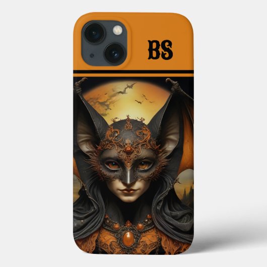 Coques Case-Mate iPhone chauve-souris éffrayante orange et noire (Verso)