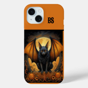 Coque Pour iPhone 15 Chauve-souris mignonne et effrayante d'Halloween d