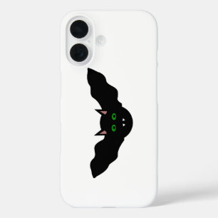 Coques iPhone 16 Chauve-souris Vampire au Visage de Chat Halloween