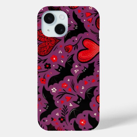 Coques Case-Mate iPhone Chauves-souris et coeur (Verso)