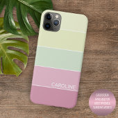 Coques Case-Mate iPhone Chaux rose clair Chartreuse Motif rayé vert