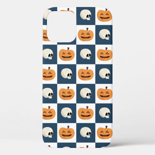 Coques Case-Mate iPhone Checks de Skulls et Pumkins (Verso)