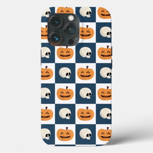 Coques Case-Mate iPhone Checks de Skulls et Pumkins (Verso)