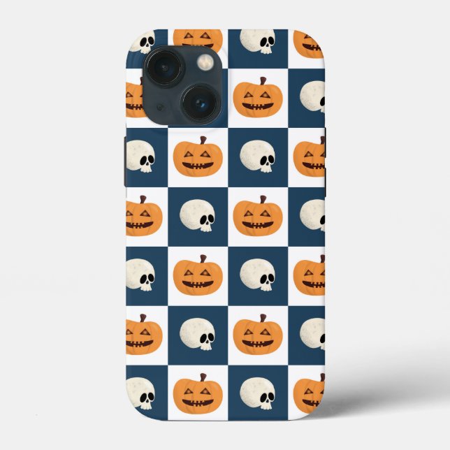 Coques Case-Mate iPhone Checks de Skulls et Pumkins (Verso)