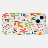 Coques Case-Mate iPhone Cheerful Scandinavian Folk Art Floral Pattern (Verso (horizontal))