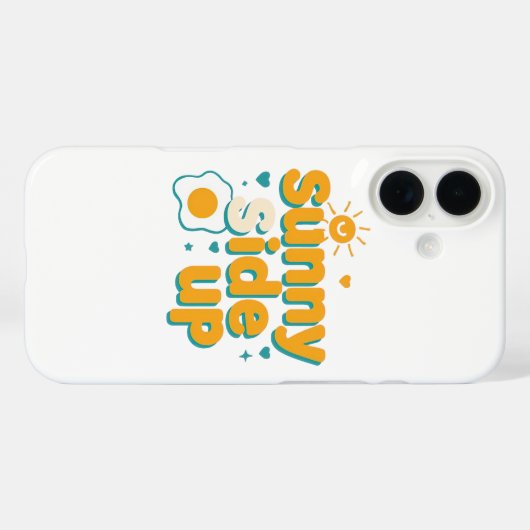 Coques Case-Mate iPhone Cheerful "Sunny Side Up" with Egg and Sun (Verso (horizontal))