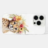Coques Case-Mate iPhone Cheetah Flower Crown Art Aquarelle Safari Floral (Verso (horizontal))