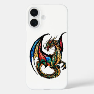 Coques iPhone 16 Chef-d'oeuvre mythique du dragon en verre de Majes