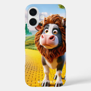 Coques iPhone 16 Chemin de lion de vache mignonne Imaginaire