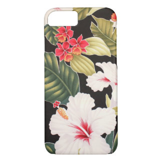 Coques Pour iPhone Chemise Aloha Hibiscus Noir
