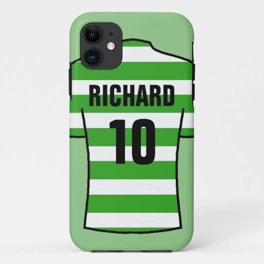 Coques Case-Mate iPhone Chemise de football dans des cerceaux verts (Dos)