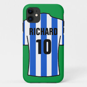 Case-Mate iPhone Case Chemise de football en Bleu & Blancs