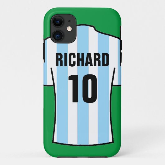 Coques Case-Mate iPhone Chemise de football en bleu clair Coque-coque ipho (Dos)