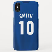 Coques Case-Mate iPhone Chemise de football sur mesure - Bleu (Dos)