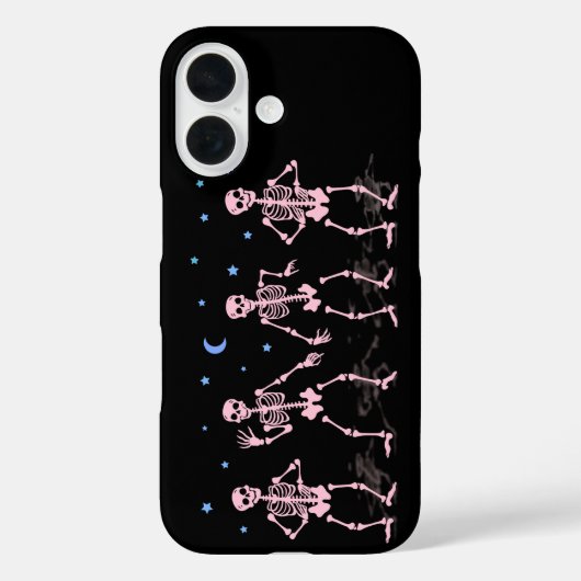 Coques Case-Mate iPhone Chemise d'Halloween squelette rose dansant (Verso)
