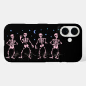 Coques Case-Mate iPhone Chemise d'Halloween squelette rose dansant (Verso (horizontal))