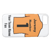 Coques Case-Mate iPhone Chemise Orange Football. Customiser le nom et l'éq (Dos (Horizontal))