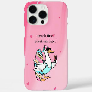 Coques iPhone 16 Pro Max Chemise Snack First, Questions Later Canard Cool