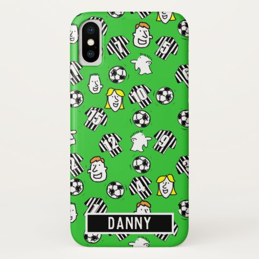 Coques Case-Mate iPhone Chemises de football à rayures noir et blanc. (Dos)