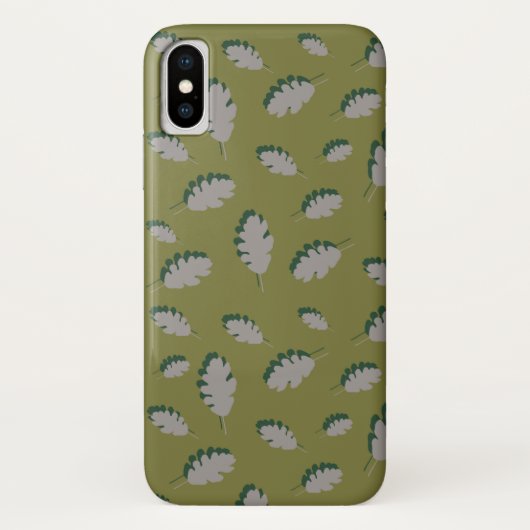 Coques Case-Mate iPhone Chêne feuille guacomole gris motif (Dos)