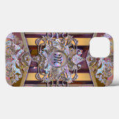 Coques Case-Mate iPhone Chenonceau Parka Baroque Monogramme français (Verso (horizontal))