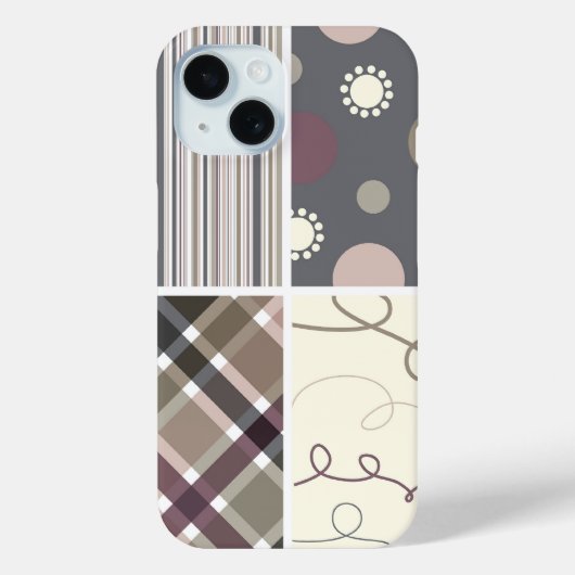 Coques Case-Mate iPhone Chèque Café Points Plaid Scribbles Stripes Motif (Verso)