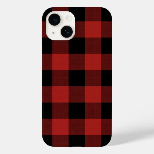 Coques Case-Mate iPhone Chèque de bison rouge et noir rustique (Verso)